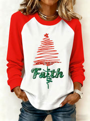 Women's Faith Christma Tree Sweatshirt