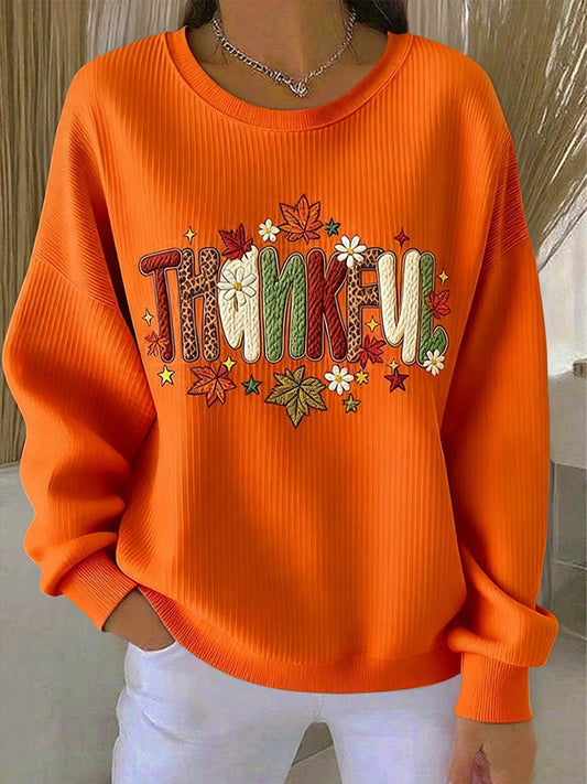 Women's Thanksgiving Print Casual Sweatshirt