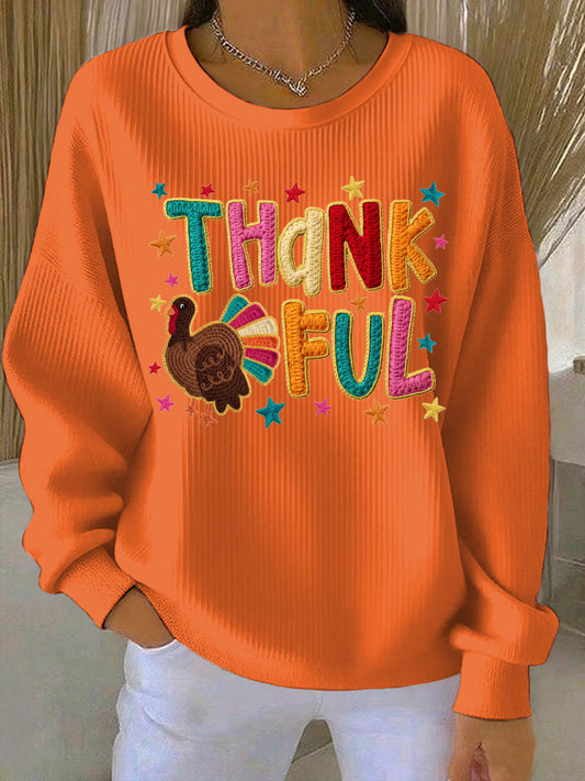Women's Thanksgiving Print Casual Sweatshirt