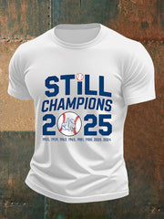 Men's Baseball World Series Champions 2025 Print Casual Tee