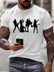 Men's Rock Band Print short-sleeved T-shirt