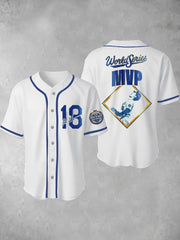 Men's Los Angeles Dodgers Yohji Yamamoto MVP World Series Champion 2025 Reversible Baseball Short Sleeve Shirt