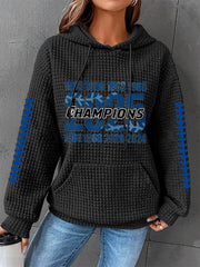 Women's Baseball Still Champions 2025 Print Casual Waffle Hoodie