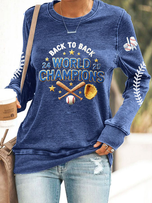 Women's PBaseball Print Sweatshirt