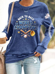 Women's PBaseball Print Sweatshirt