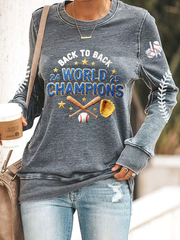 Women's PBaseball Print Sweatshirt