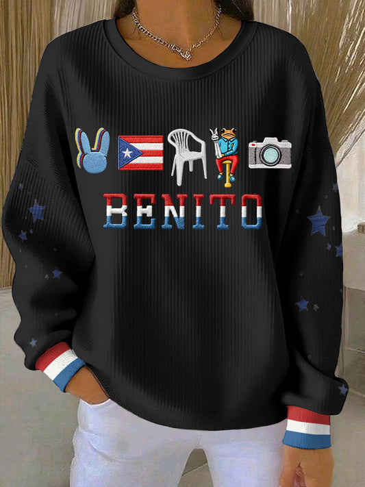 Women's Bunny Football Music Lover Printed Sweatshirt