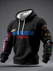 Men's Bunny Football Music Lover Printed Hoodie