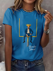 Women's Bunny Football Music Lover T-shirt