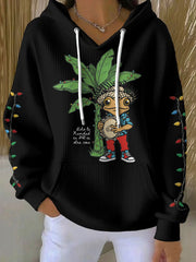 Women's Funny Puerto Rico Christmas Printed Hoodie