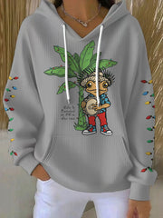 Women's Funny Puerto Rico Christmas Printed Hoodie