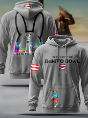 Unisex Funny Bunny Football Music Lover Printed Hoodie