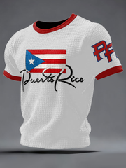 Men's Puerto Rico Flag Art Printed T-shirt