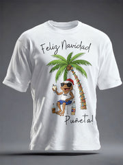 Unisex Christmas Puerto Rico Printed T-shirt