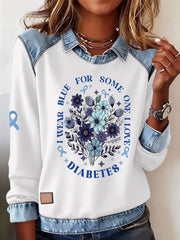 Women's Diabetes Awareness Print Casual Top