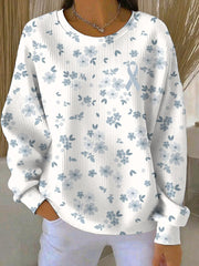 Women's Diabetes Awareness Print Casual Sweatshirt