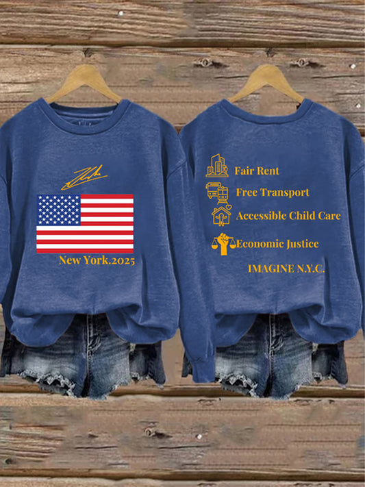 Women's Imagine New York Print Sweatshirt