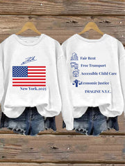 Women's Imagine New York Print Sweatshirt