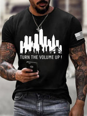 Men's Turn the Volume Up Printed T-shirt