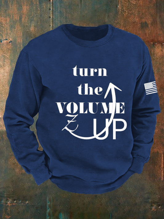 Men's Turn the Volume Up Crew Neck Sweatshirt
