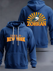 Men's Zohran Mamdani Build New York with Zohran NYC’s First Muslim Mayor Zohran signature Velvet Raglan Hooded Sweatshirt