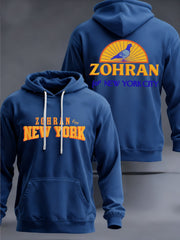 Men's Zohran Mamdani Build New York with Zohran NYC’s First Muslim Mayor Zohran signature Velvet Raglan Hooded Sweatshirt
