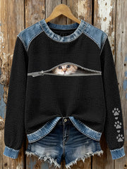Women's Cat Print Sweatshirts