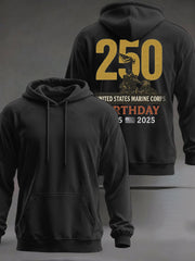 Men's USMC 250th Anniversary Print Casual Hoodie