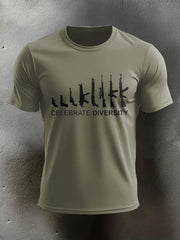 Men's Veteran Pew Humor Printed T-shirt