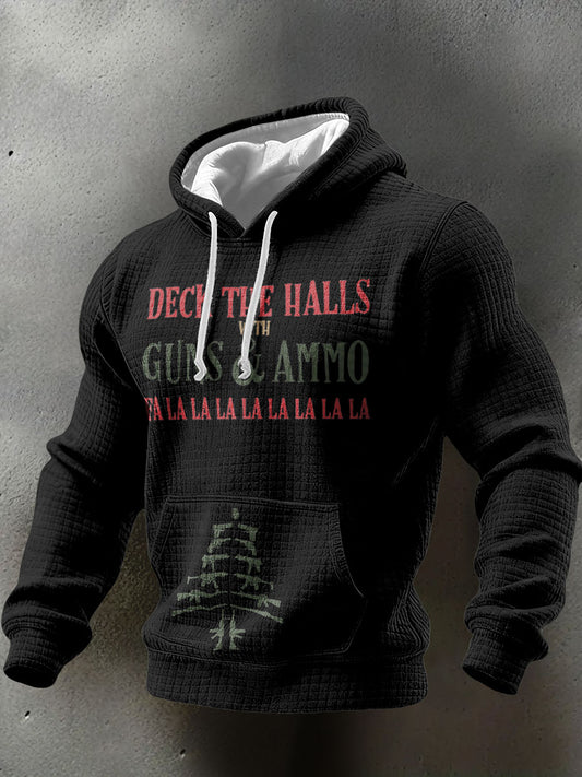 Men's Veteran Pew Humor Printed Hoodie