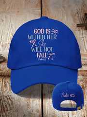 Unisex Retro God Is Within Her She Will Not Fall Psalms 46:5 Print Baseball Hat