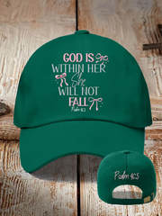 Unisex Retro God Is Within Her She Will Not Fall Psalms 46:5 Print Baseball Hat