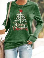 Women's Christmas Cross Print Casual Sweatshirt