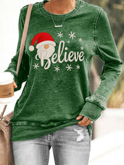 Women's Christmas Believe Casual Sweatshirt