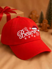 Unisex Christmas Believe Print Hat