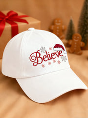 Unisex Christmas Believe Print Hat