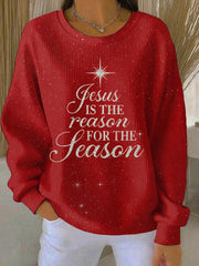 Women's Christmas Belief Print Casual Sweatshirt