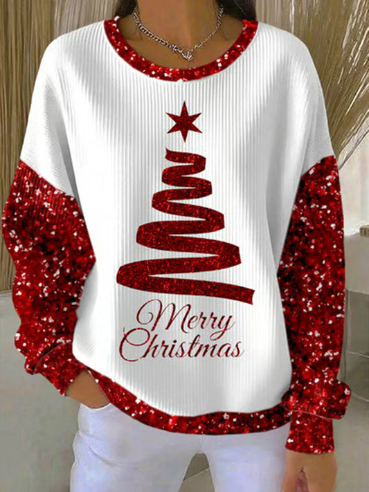Women's Christmas Tree Print Casual Sweatshirt