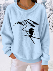 Women's Ski Print Casual Top