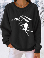 Women's Ski Print Casual Top