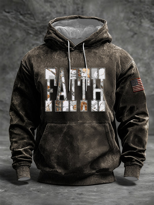 Men's Faith Oversized Drop-Shoulder Hoodie with Pockets