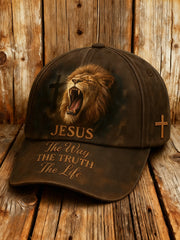 Unisex Jesus The Way The Truth The Life Cross Print Hat
