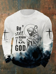 Men's Be still and know that I am GOD Waffle Long Sleeve T-Shirt