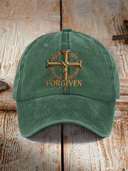 Unisex Forgiven Cross Faith Print Hat
