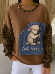 Women's Faith Hope Love Print Casual Sweatshirt