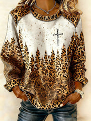 Women's Cross Print Casual T-shirt