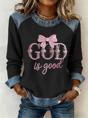 Women's God Is Good Print Casual Top