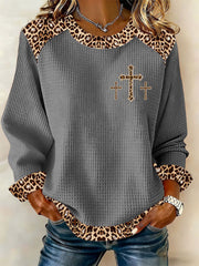 Women's Cross Print Casual Top