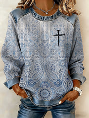 Women's Cross Print Top