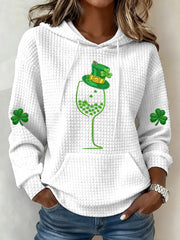 Women's St. Patrick's Day Print Large-sized Hooded Sweatshirt